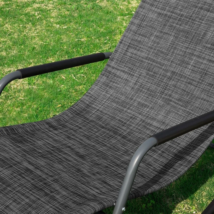 SoBuy OGS47-MS Schaukelstuhl Garten, Textilgewebe, Lackiert, Schwarz, 143 x 85 x 57 cm – Bild 9