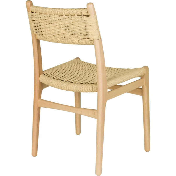 Dutchbone Esszimmerstuhl Cecile im 2er-Set, Gestell aus Buchenholz, Sitz- und Rückenlehne aus geflochtenem Seil, Natur/Beige – Bild 6