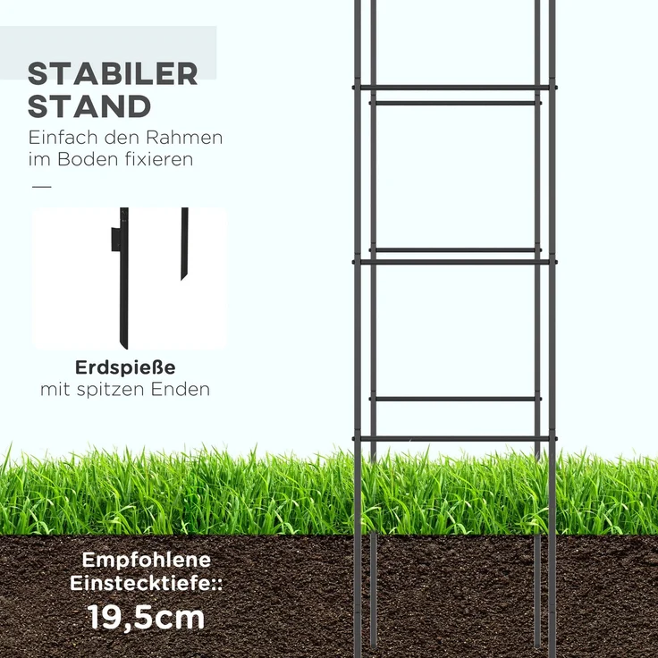 Rosenbogen Metall Torbogen Gartenbogen Kletterpflanzen Rankpflanzen Schwarz 140x40x240cm--Schwarz--140x40x240cm--YOUDENOVA – Bild 5