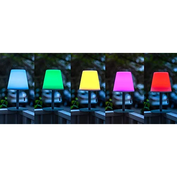Northpoint LED Akku Tischlampe, 4400mAh, RGBW Farbwechsel, 30h Laufzeit, dimmbar, wasserfest, Flackereffekt – Bild 2