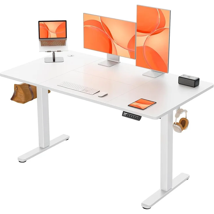 ErGear Elektrisch Höhenverstellbarer Schreibtisch 140x70 cm, Schreibtisch Höhenverstellbar mit 4 Memory-Funktion, Gaming Tisch mit Vierteilige Tischplatte – Bild 1