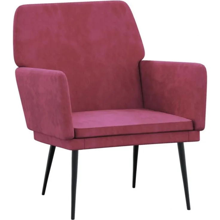 vidaXL Sessel Weinrot 62x79x79 cm Samt 351376