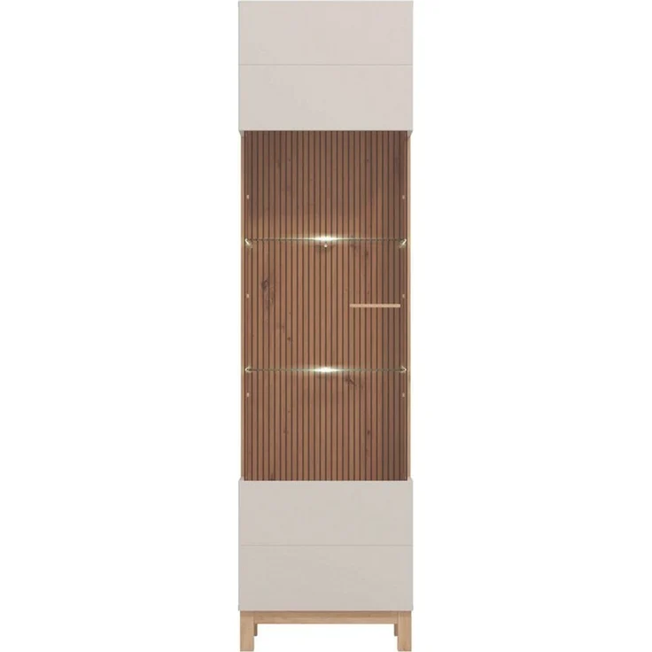 Home affaire Vitrine Essex Vitrinenschrank, Glasschrank, Standvitrine, Highboard 1 Tür, 4 Einlegeböden, 5 Fächer, Gesamtmaße (B/T/H): 51,5/35/191,5 cm – Bild 4