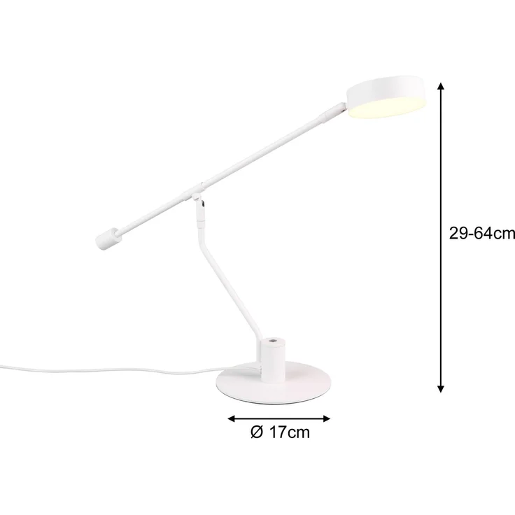 LED Schreibtischlampe MANDURO Weiß, dimmbar & Tageslicht, 64cm groß – Bild 4