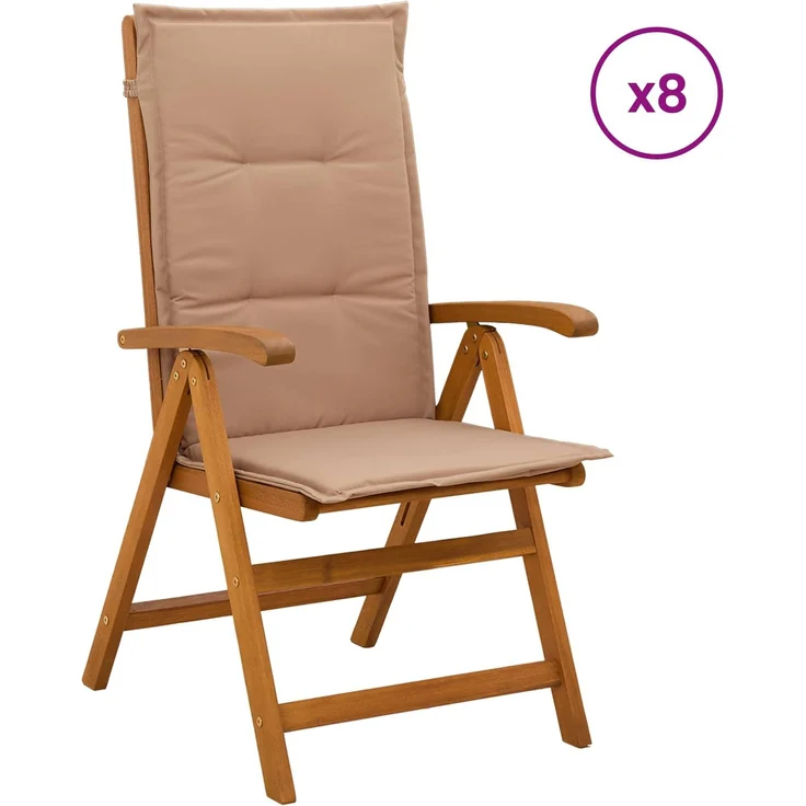vidaXL Liegestühle für den Garten 8 stk. Natur Massivholz Akazie 3434479 – Bild 1