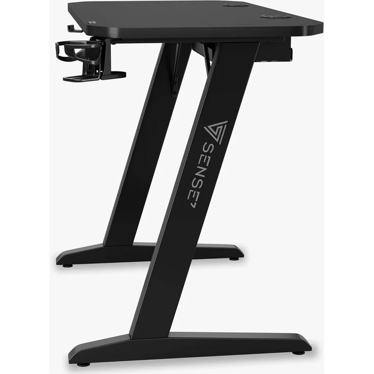 SENSE7 Schreibtisch Nomad Classic, Gaming Tisch 120x60, PC Tisch mit Kopfhörerhaken, Getränkehalter, Controller Halter, Gaming Computertisch mit Kohlefaseroberfläche, Ergonomischer Gaming Desk – Bild 7