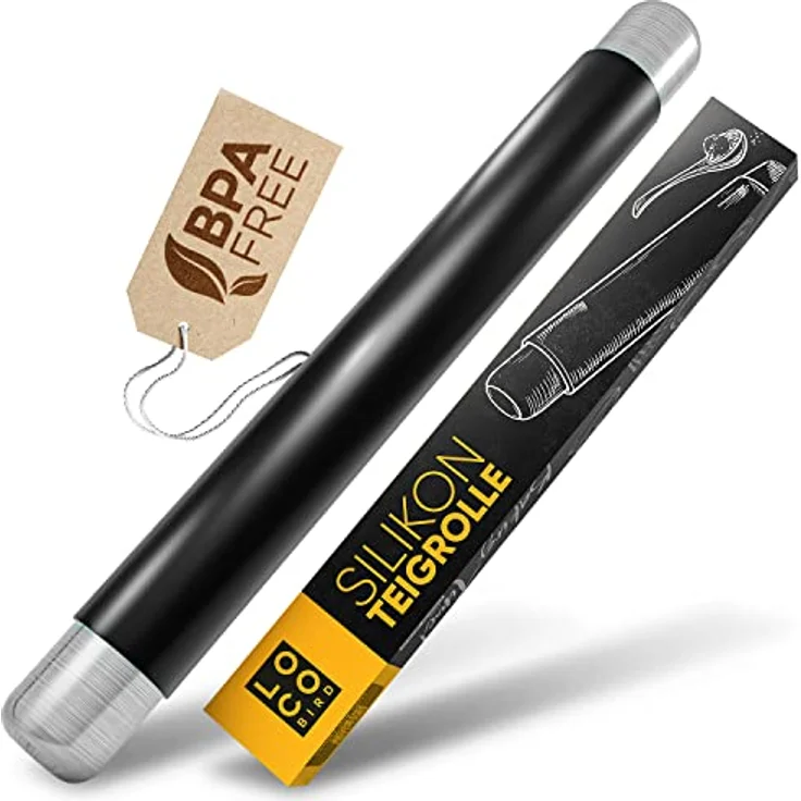 Loco Bird Teigroller aus BPA freiem Silikon Silikon, (Teigrolle mit Antihaftbeschichtung, Nudelholz Silikon ohne Griffe), Backzubehör für Fondant Roller, Pizza, Kuchen, Nudelteig und Mürbeteig – Bild 2