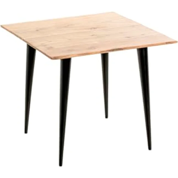 XXXL Beistelltisch, Schwarz, massiv aus Akazie und Metall, quadratisch, 46x41x46 cm, einfacher Aufbau