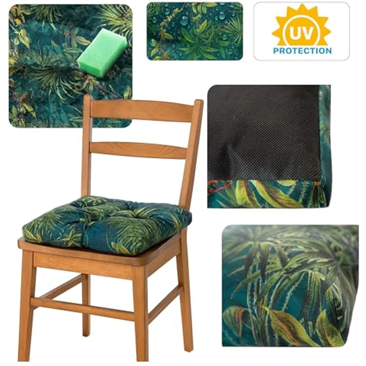Bjird Stuhlkissen 45x45 cm - Wasserdichtes Gartenkissen für Stühle & Sessel, Wetterfest & Pflegeleicht - Dickes Sitzkissen 6 cm - Outdoor geeignet – Bild 9