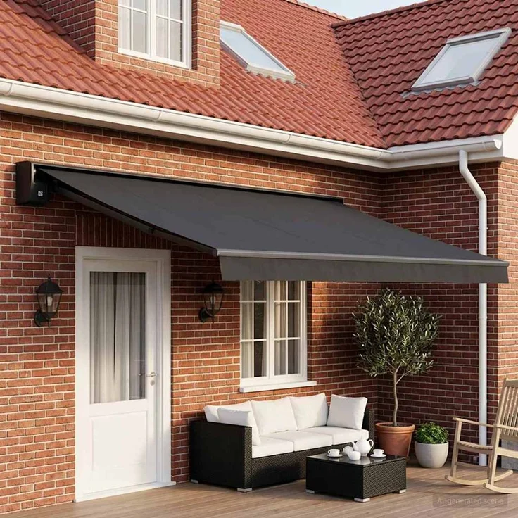 vidaXL Markisenersatzstoff Anthrazit 400x300 cm Polyester 3444225 – Bild 1