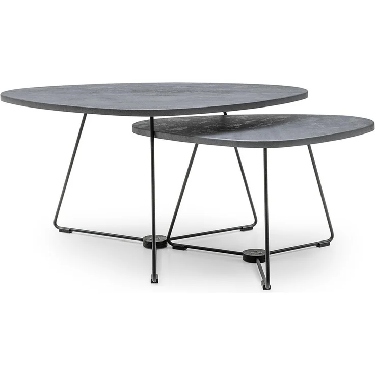 Skye Decor 'Pebble Nesting Table 69 - Dark Grey' Satztisch (2-teilig), Dunkelgrau, 69 x 46 x 94 cm – Bild 7