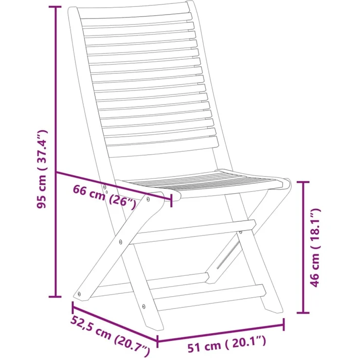 vidaXL Gartenstühle 2 Stk. Klappbar Massivholz Akazie 367696 – Bild 10