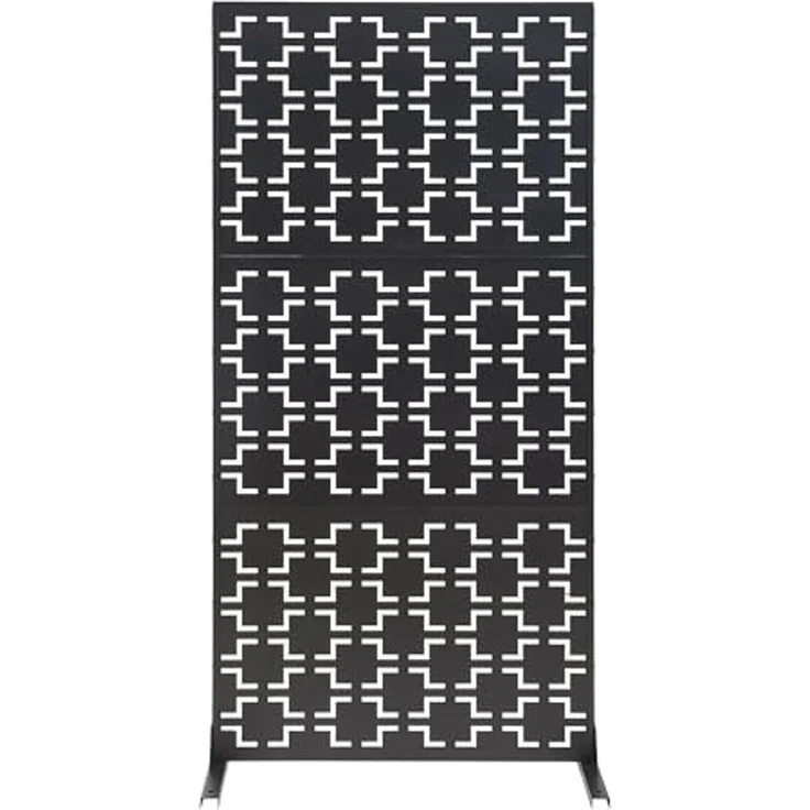Indoor Trennwand Aaskis Stahl 200x100x50 cm Schwarz [casa. pro] – Bild 4