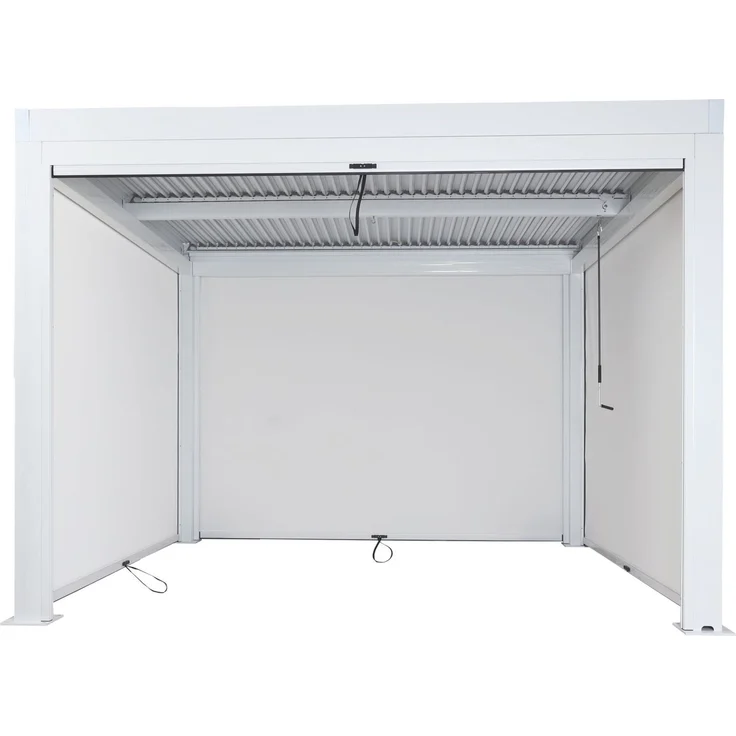 Mendler 'HWC-L46' Pergola, Regenrinne sturmfest, Aluminium weiß, 3x3m – Bild 7