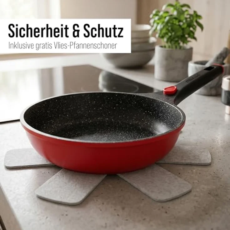 STONELINE Bratpfanne SMART 24 cm, rot, abnehmbarer Griff, Induktion, Aluminiumguss (1-tlg) – Bild 9