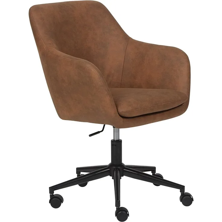 Drehstuhl Bürostuhl WORKRELAXED ROSTBRAUN Bezug Stoff Fußkreuz Schwarz