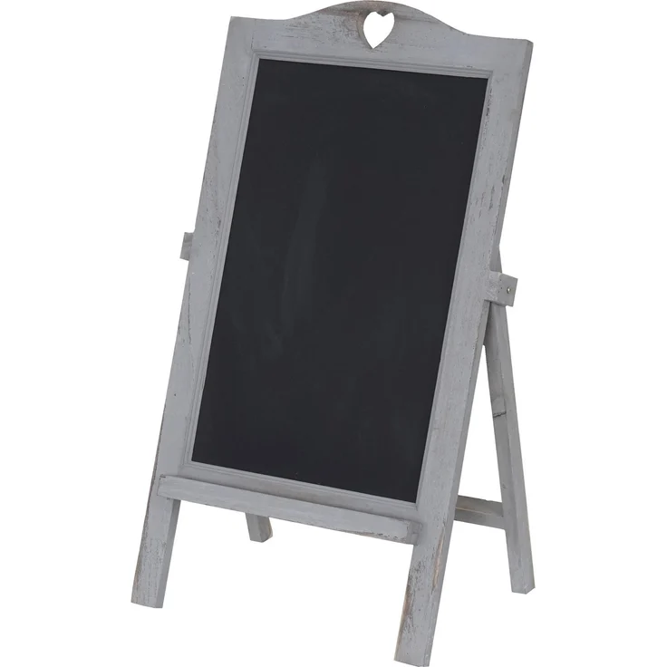 Werbetafel HWC-E51, Aufsteller Kreidetafel, 66 x 37 x 27 cm Shabby-Look Vintage ~ grau – Bild 9