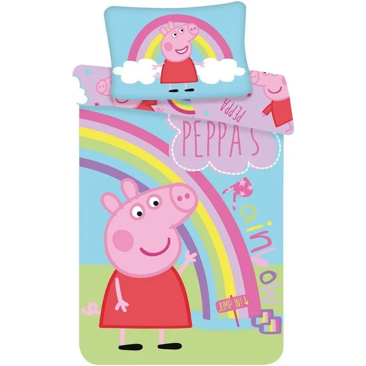 Peppa Pig Babybettwäsche Schweinchen Peppa Babybettwäsche PEP016 100x135 cm + 40x60 cm