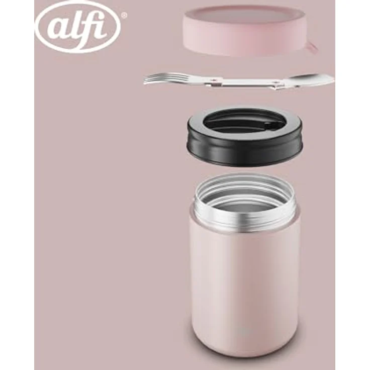 Alfi Thermobehälter ISO FOOD MUG, Thermobehälter für Essen, spülmaschinenfest, Edelstahl, Kunststoff, Silikon, (1-tlg), 0,35l, 5h heiß & 10h kalt, dicht & auslaufsicher, mit Göffel – Bild 7