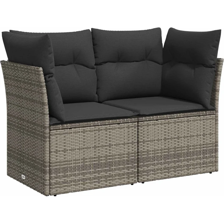 vidaXL Sofa Set 6 stk. Grau und Dunkelgrau Polyrattan und Stahl 3447350 – Bild 3