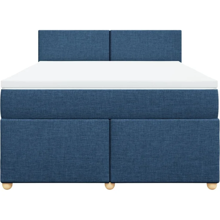 vidaXL Boxspringbett mit Matratze Blau 140x200 cm Stoff 3289002 – Bild 6