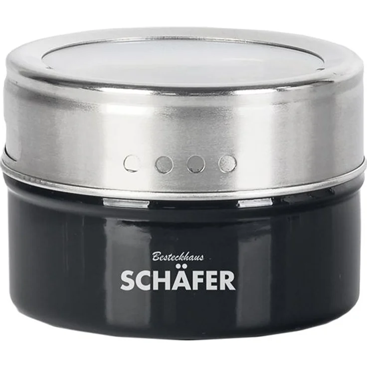 10tlg Edelstahl Metallic Gewürzdosenset Gewurzregal Salz Pfeffer Küche Gewürz Behälter Schwarz – Bild 2