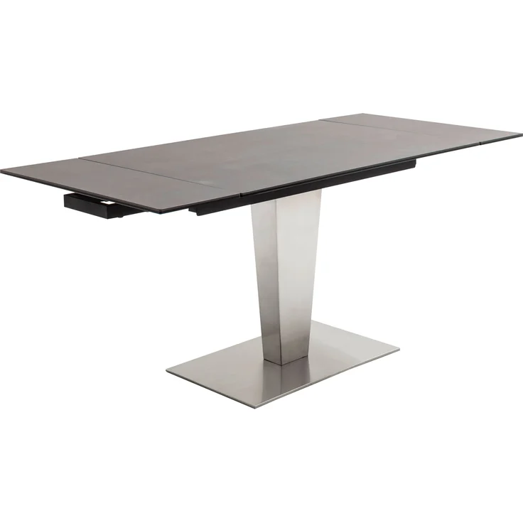 Auszugstisch Pisa / Pesaro, Silber, Schwarz, 120 x 76 x 80 cm