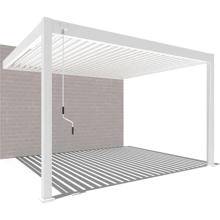 Weide Deluxe | Wand Pergola | Voll Aluminium | 3 x 4 M | Lamellendach weiß – Bild 1