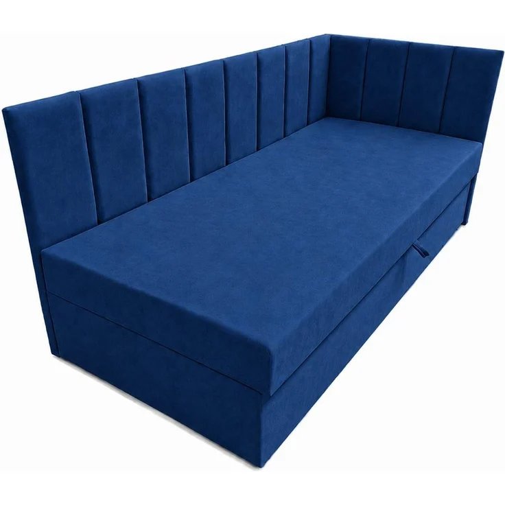 KRISAN MÖBEL Polsterbett TEDY in Blau 90 x 200 cm mit Bettkasten, gepolstertem Kopfteil und praktischem Stauraum, modernes Einzelbett für Kinder- und Jugendzimmer – Bild 1