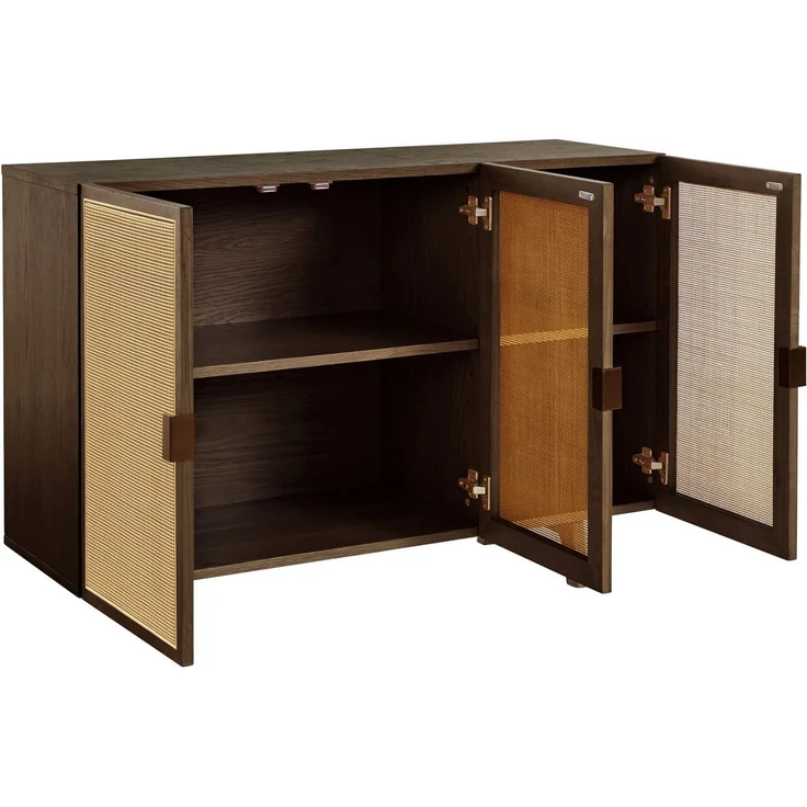 LeGer Home by Lena Gercke Sideboard Lina, Mit Rattan Einsatz, 4 Innenfächer, teilmassiv – Bild 4