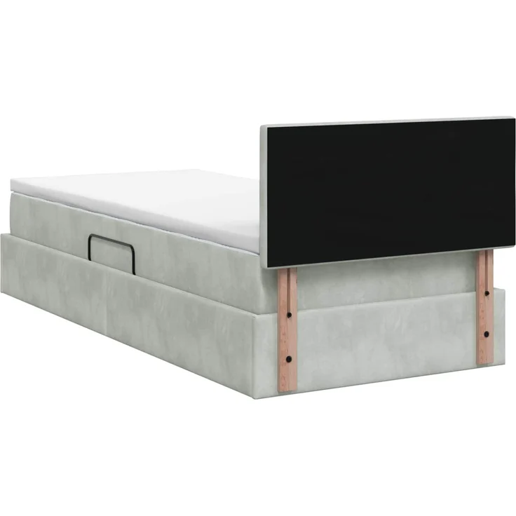 vidaXL LED-Speicherbett mit Matratze Hellgrau 100 x 200 cm Samt 3459168 – Bild 10