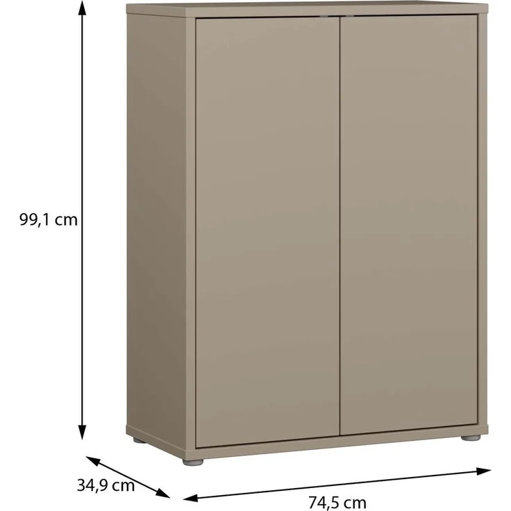 Schuhkommode >ALICE SPRINGS< in Taupe - 74,5x99,1x34,9cm (BxHxT) – Bild 6