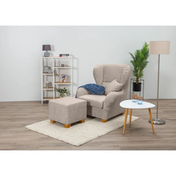 Home affaire Ohrensessel Oliver, B: 92 cm, Sitzhöhe: 41 cm, 1 Zierkissen