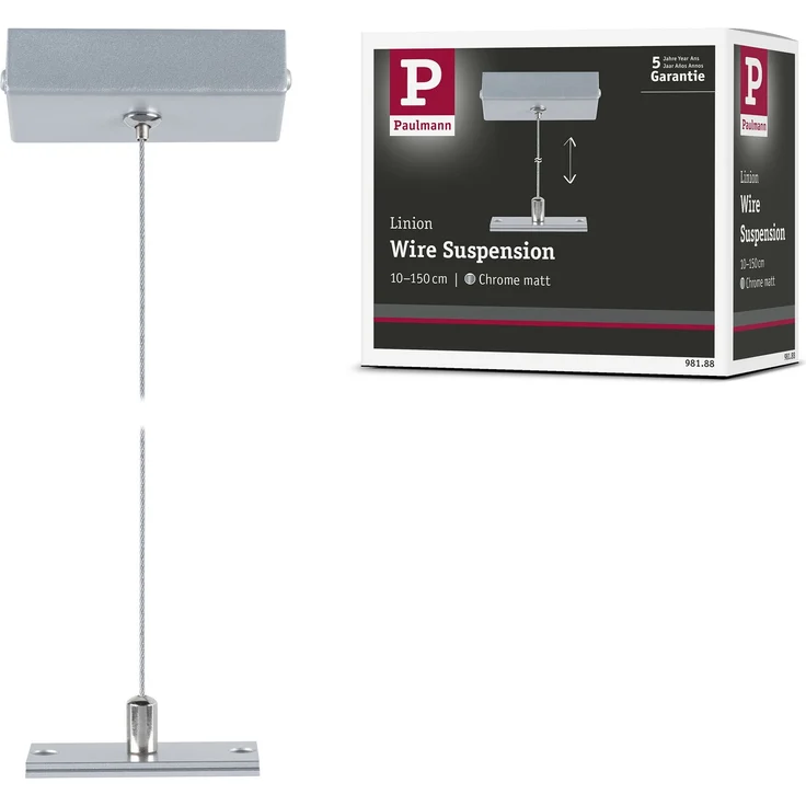 Paulmann Seilabhängung für Lichtleiste Linion 0,1-1,5 m Metall weiß – Bild 7