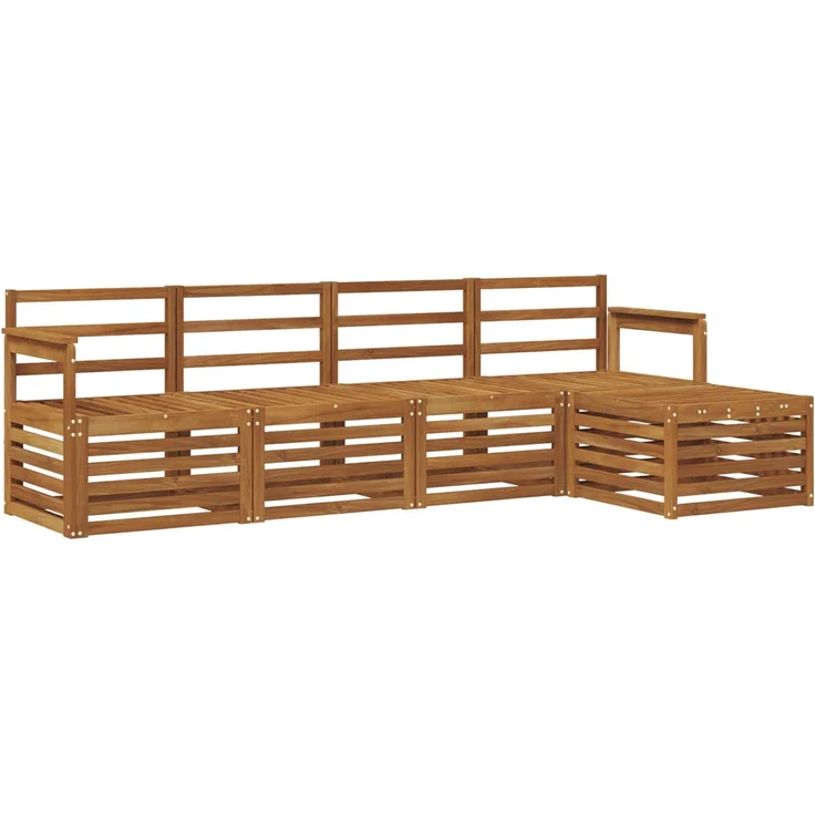 vidaXL Outdoor-Sofagarnitur 5 stk. 5-Sitzer Natur Massivholz Akazie 3374634 – Bild 2