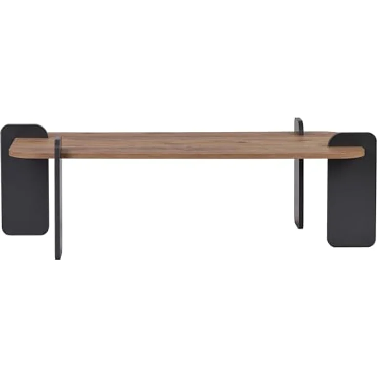 Stilvoller Couchtisch, 120 x 60 x 35 cm, Atlantische Kiefer & Anthrazit | 100% melaminbeschichtet, werkzeuglose Montage, modernes Design – Bild 6