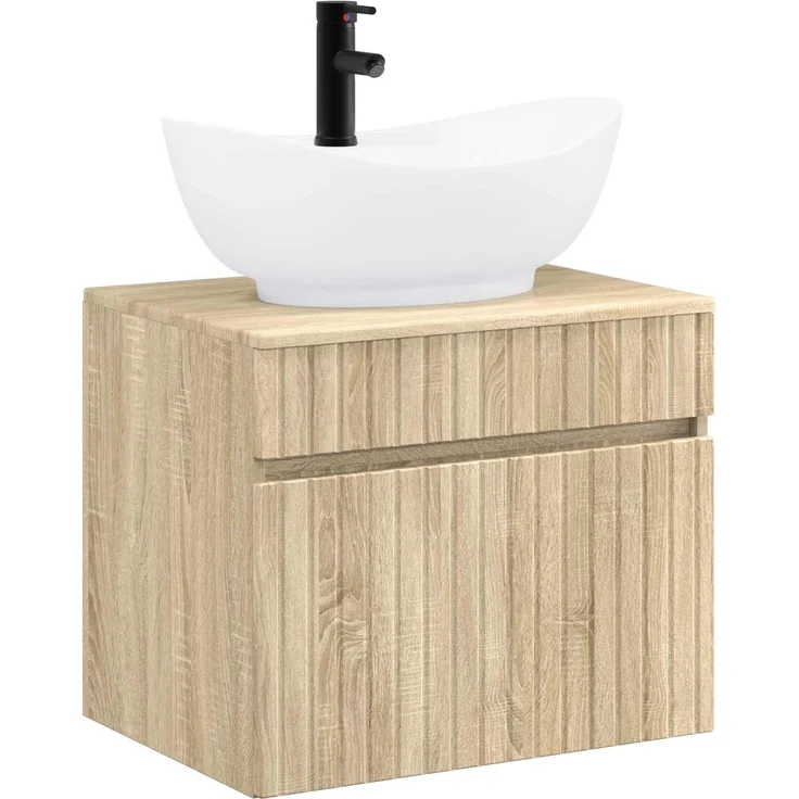 vidaXL Waschbeckenschrank Sonoma-Eiche 59 x 44,5 x 80 cm Holzwerkstoff 3404312 – Bild 2