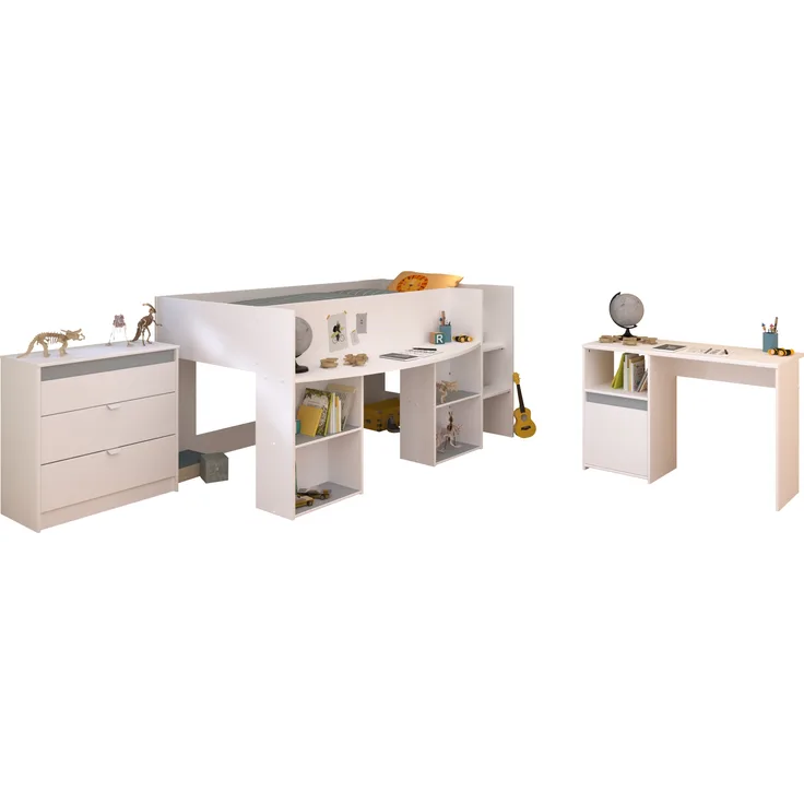 Parisot 'Pirouette 15' 3-tlg. Kinderzimmer-Set, Holz weiß