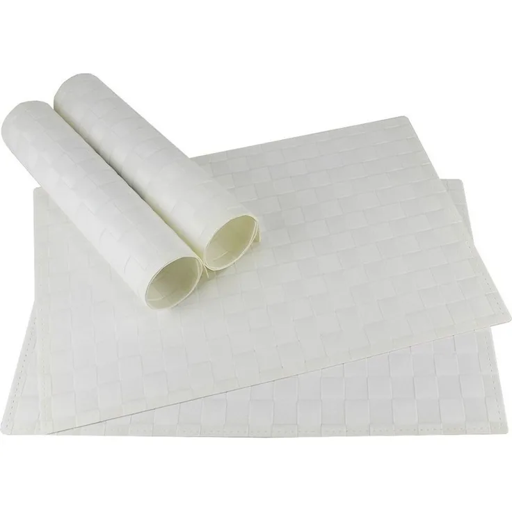 matches21 HOME & HOBBY Platzset Tischset MODERN weiß 4er Tischunterlage als Tischdeko, (4-St), modernes Esstisch Platzdeckchen als abwaschbarer Tischuntersetzer