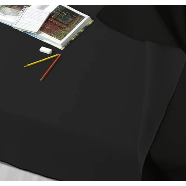 GEMITEX Molle Tischschutz Made in Italy rutschfest, stoßfest, doppelseitig, schwarz/schwarz, 140 x 140 cm, dekoriert und schützt Ihren Tisch vor Stößen, Kratzern und Flüssigkeiten, mit Overlock-Rand – Bild 4