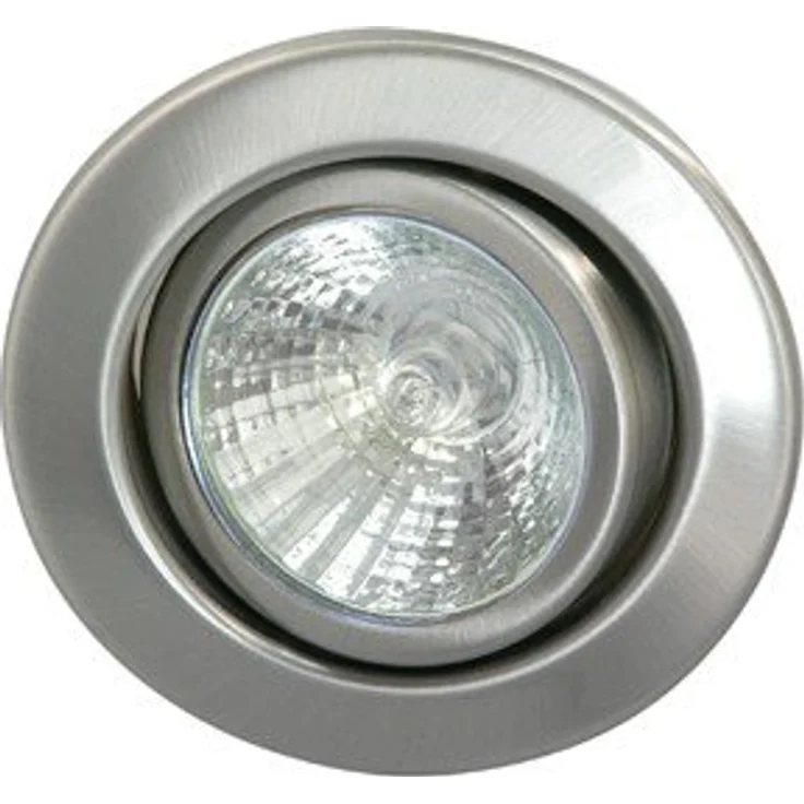 Rutec Edelstahl Einbaustrahler V4A, rund und schwenkbar, IP20, für Ø 50 mm Leuchtmittel, Deckenausschnitt 68 mm