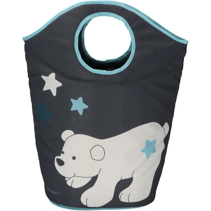 Sterntaler Baby Unisex Aufbewahrungskorb Baby Kinder Aufbewahrungskorb Eisbär Elia - Babywäschekorb - dunkelgrau