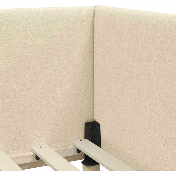 vidaXL Eckbettgestell mit Matratze Sonstiges 2 pcs Creme Stoff 3393731 – Bild 10