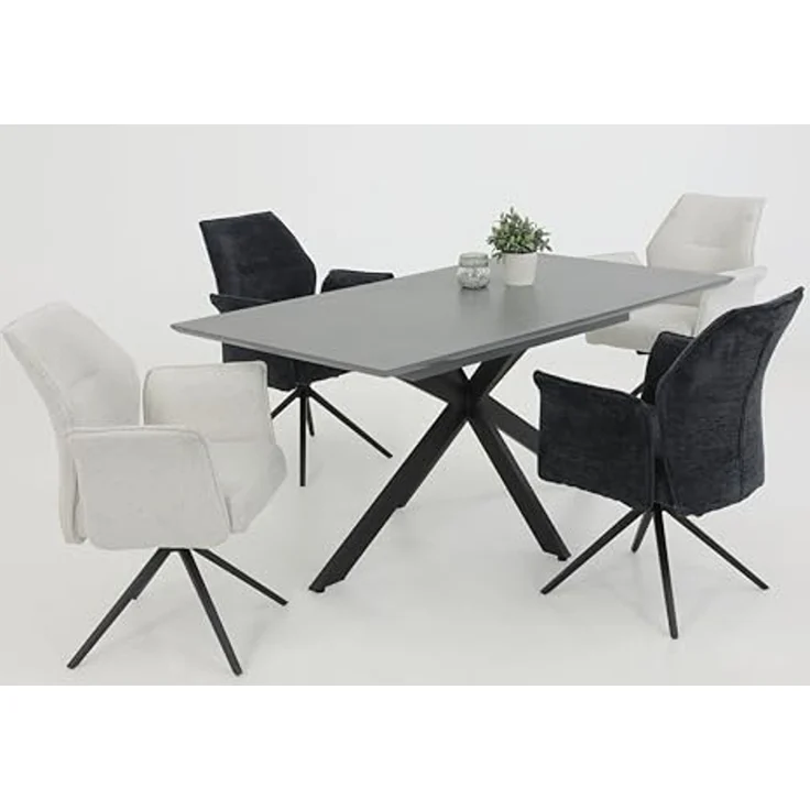 Esstisch Chiara - Marmoroptik Grau matt – Bild 6