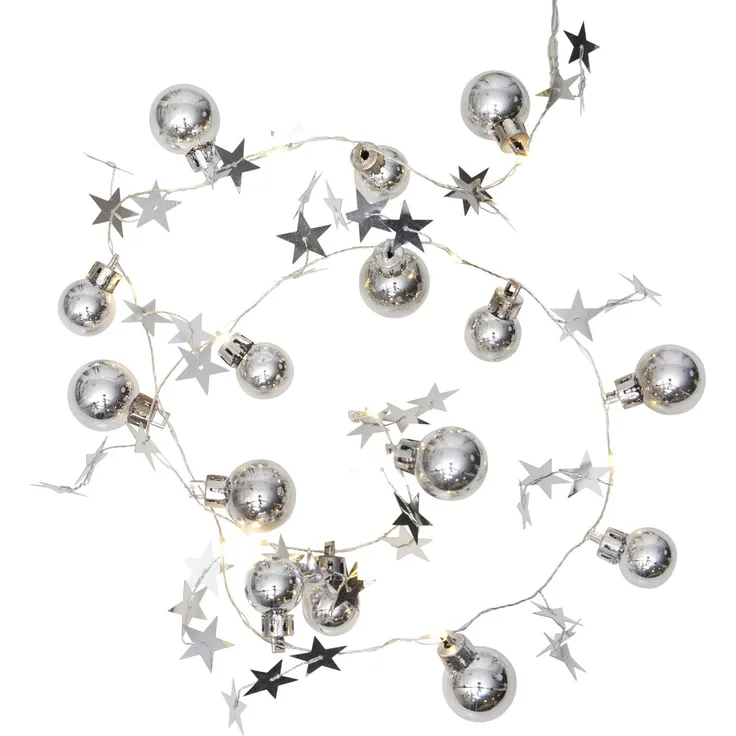 LED-Deko-Kette "Xmas", silber