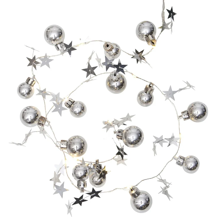 LED-Deko-Kette "Xmas", silber