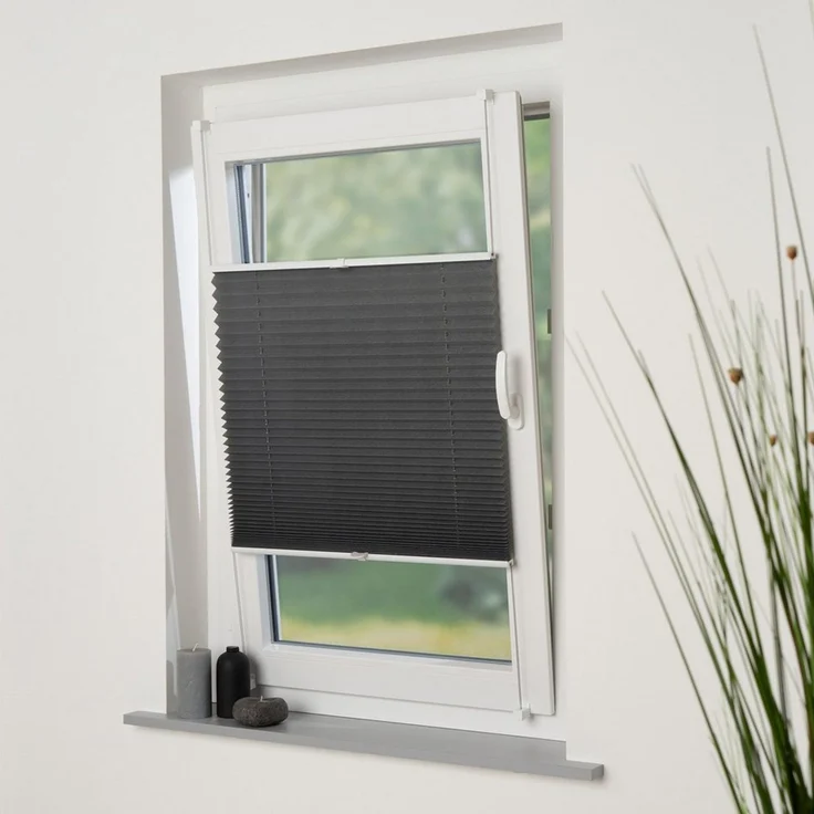 Liedeco Plissee Klemmfix-Plissee "Easy" – Hochwertiger Vliesstoff, Lichtschutz, ohne Bohren, verspannt, Klemmfix, Tageslichdurchlässig, blickdicht, Einfache Montage ohne Bohren – Bild 1