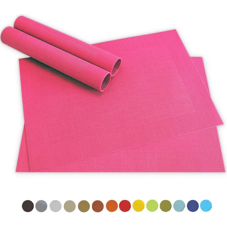 matches21 HOME & HOBBY Platzset Tischsets BORDA 4er Set Pink als Tischuntersetzer, (4-St), Abwaschbare Platzsets als Tischunterlagen für Ess-Tisch Tisch-Deko – Bild 1
