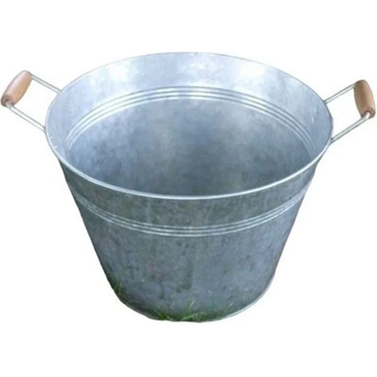 Deko-Impression Pflanzkübel Stabile Zinkschale Eimer Pflanztopf Zinkbottich Blumentopf 42 cm (1 St) – Bild 4