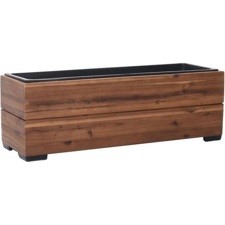 VIVANNO Balkonkasten Holz KAJIX Kasten - Haselnussbraun Gestreift (1 St), 61x20x21 cm – Bild 1